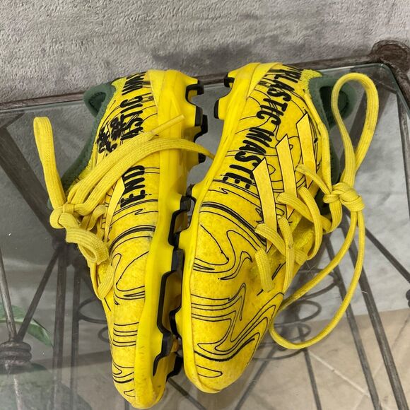 Adidas End Plastic Waste Indoor Soccer Shoes Kids Size 12K yellow - Picture 5 of 12
